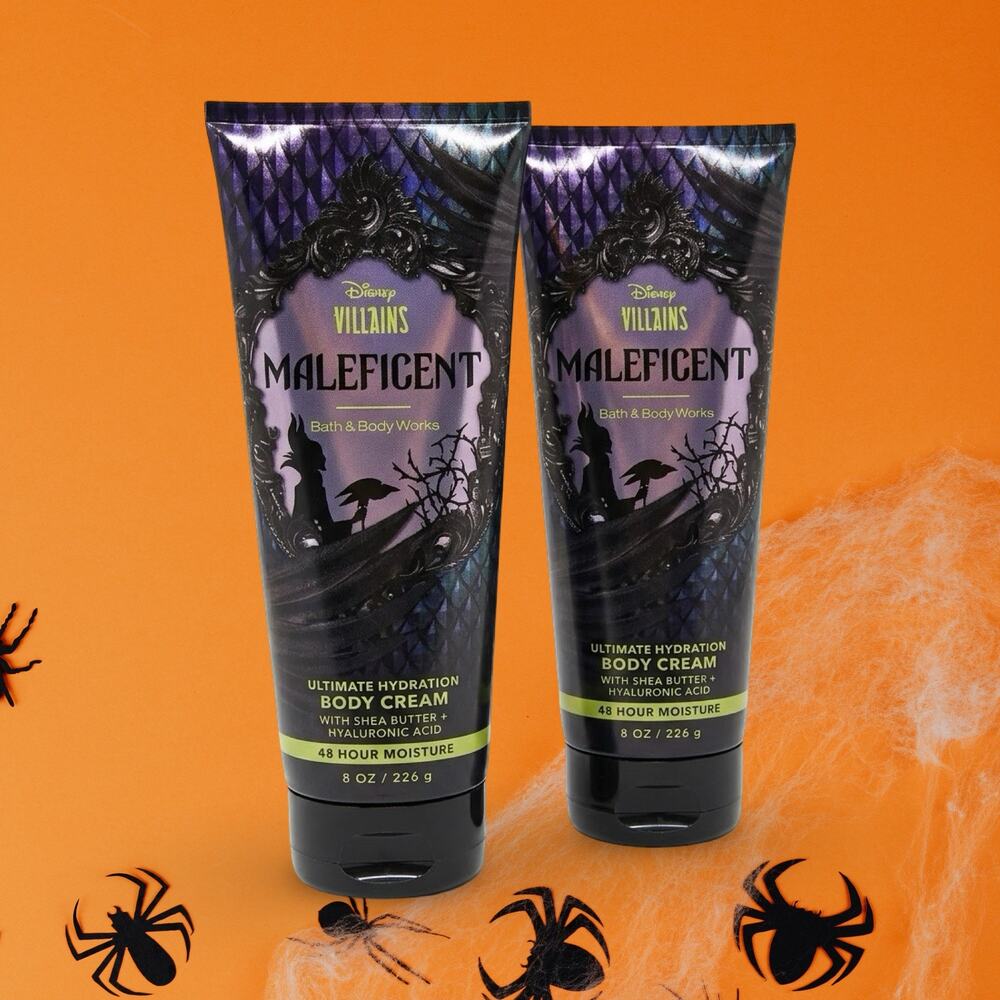 Bath Body Works Disney Villains Maleficent Body Cream Lotion 8oz Lot of 2 Rare